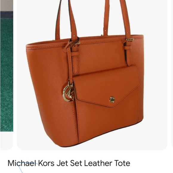 MICHAEL Michael Kors Handbags - Michael Kors Jet Set Tote Bag in Tangerine 🍊 Color with multiple pockets